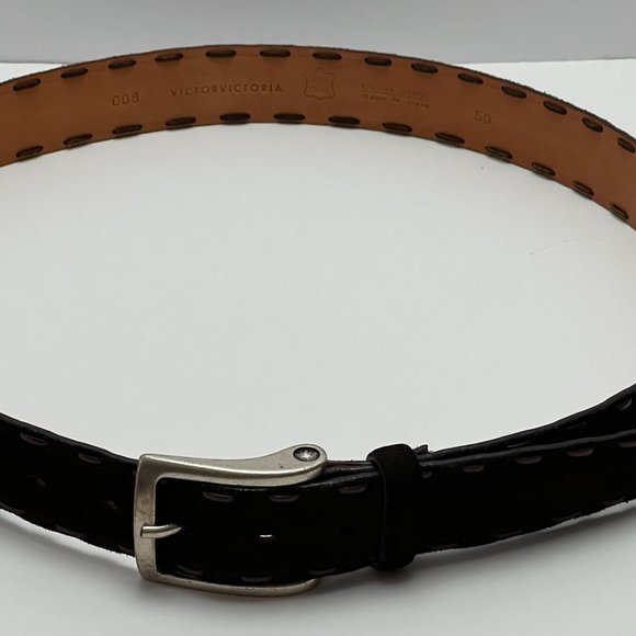 VICTOR VICTORIA Suede Leather Belt Italy 32" - 38" Waist Vintage Genuine… - Picture 4 of 13